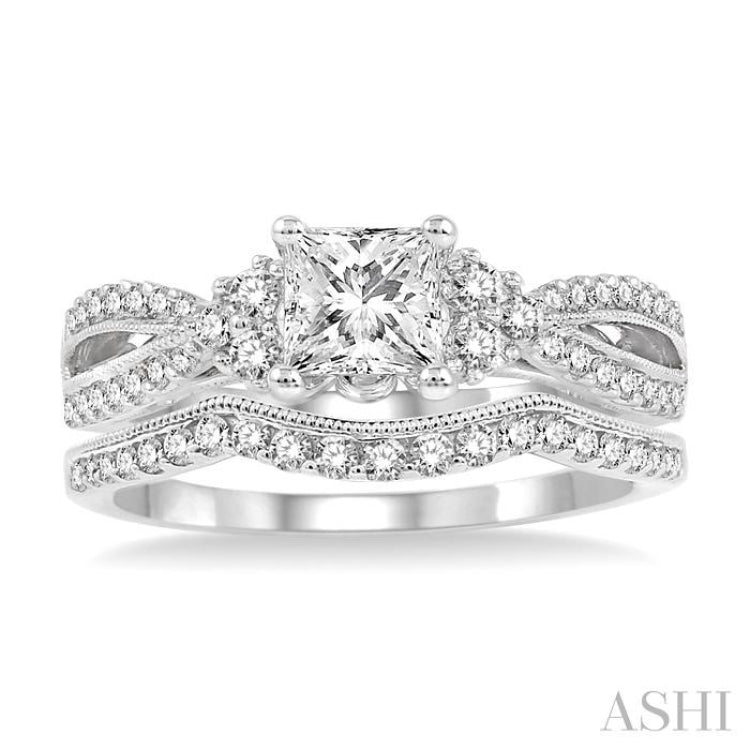 Princess Shape Diamond Wedding Set