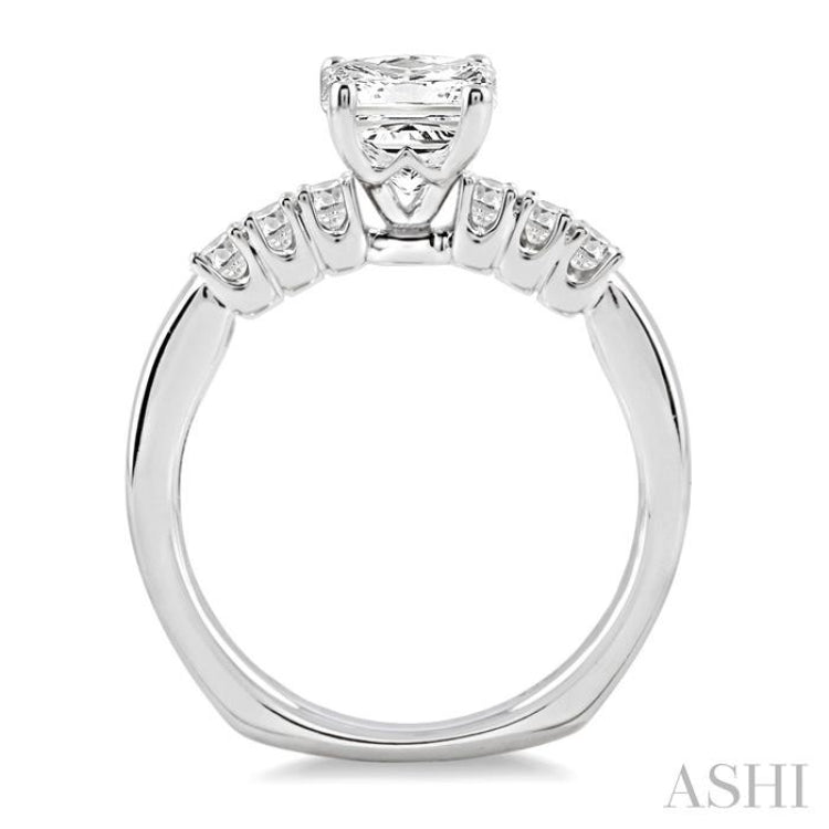 Princess Shape Semi-Mount Diamond Engagement Ring