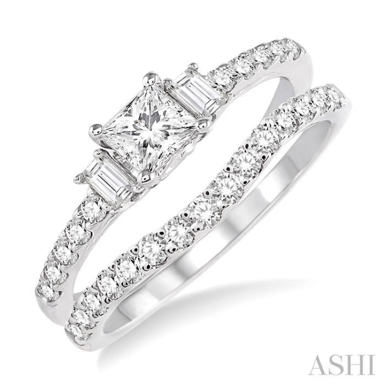 Princess Shape Diamond Wedding Set