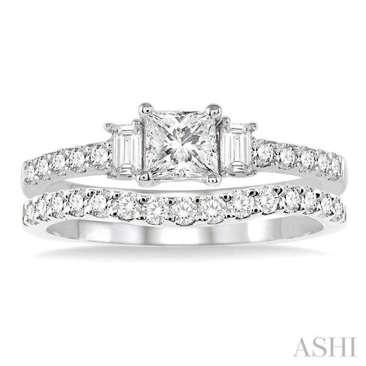 Princess Shape Diamond Wedding Set