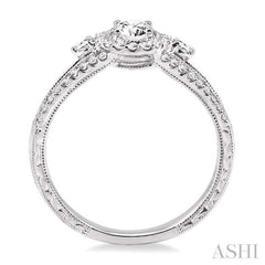 Round Shape Semi-Mount Halo Diamond Engagement Ring