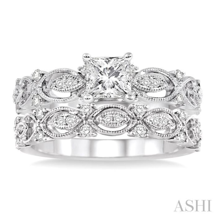 Princess Shape Diamond Wedding Set