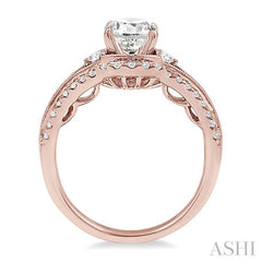 Round Shape Semi-Mount Diamond Engagement Ring