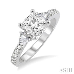 Princess Shape Semi-Mount Diamond Engagement Ring