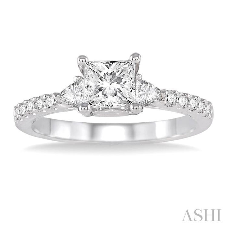 Princess Shape Semi-Mount Diamond Engagement Ring