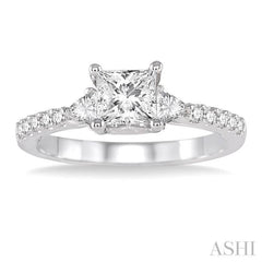 Princess Shape Semi-Mount Diamond Engagement Ring