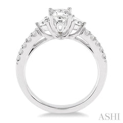 Princess Shape Semi-Mount Diamond Engagement Ring