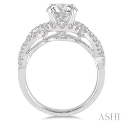 Round Shape Semi-Mount Halo Diamond Engagement Ring