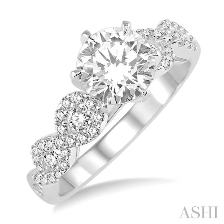 Round Shape Semi-Mount Diamond Engagement Ring