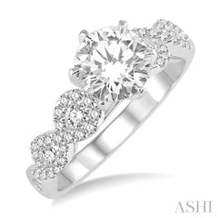 Round Shape Semi-Mount Diamond Engagement Ring