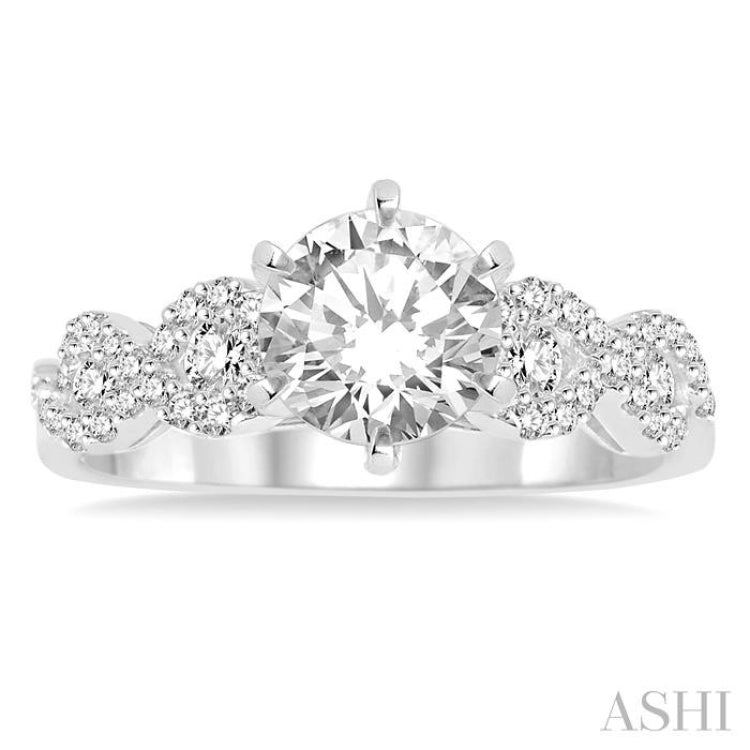 Round Shape Semi-Mount Diamond Engagement Ring