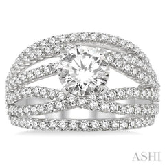 Round Shape Semi-Mount Diamond Engagement Ring