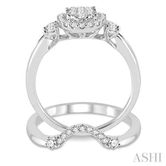 Oval Shape Halo Lovebright Diamond Wedding Set