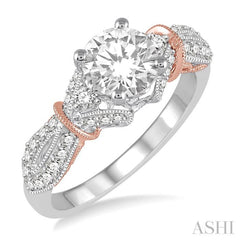 Round Shape Semi-Mount Diamond Engagement Ring