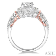 Round Shape Semi-Mount Diamond Engagement Ring