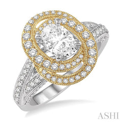 Oval Shape Semi-Mount Diamond Engagement Ring