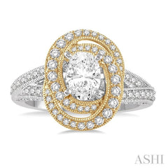 Oval Shape Semi-Mount Diamond Engagement Ring