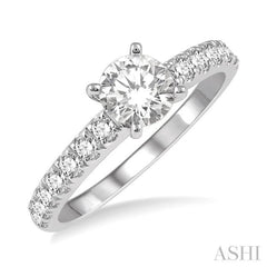 Round Shape Semi-Mount Diamond Engagement Ring