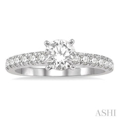 Round Shape Semi-Mount Diamond Engagement Ring