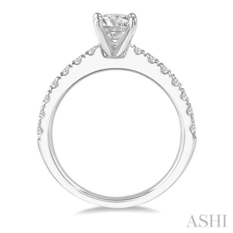 Round Shape Semi-Mount Diamond Engagement Ring