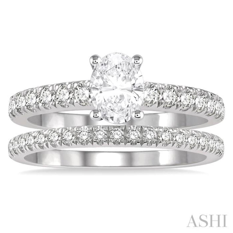 Oval Shape Diamond Wedding Set