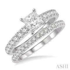 Princess Shape Diamond Wedding Set