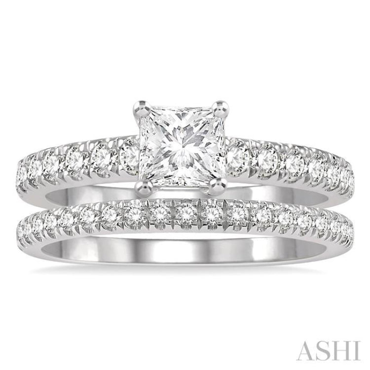 Princess Shape Diamond Wedding Set