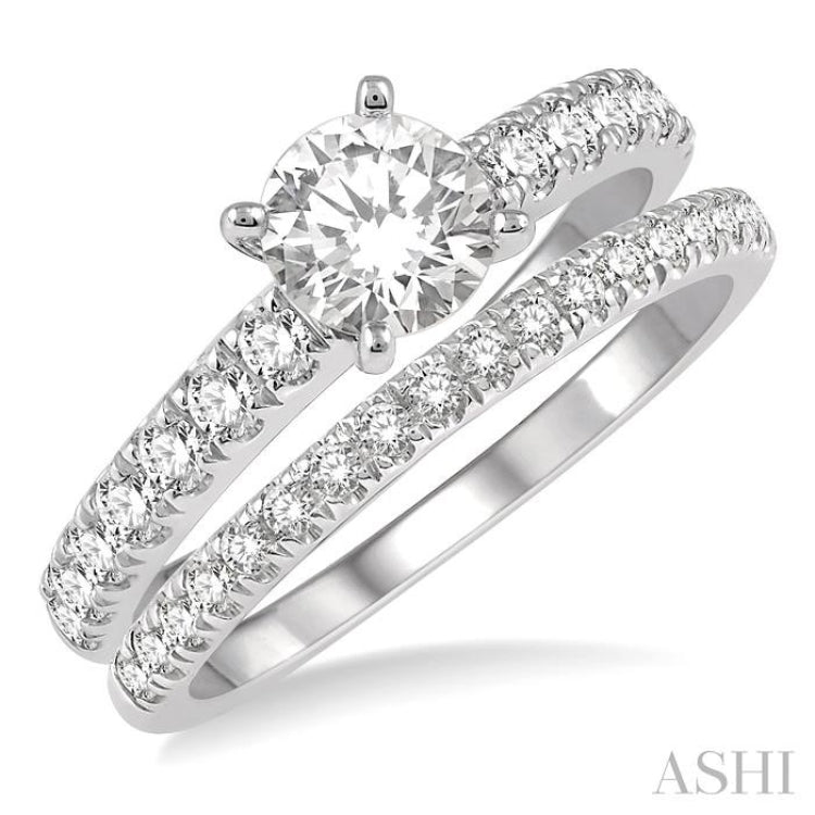 Round Shape Diamond Wedding Set