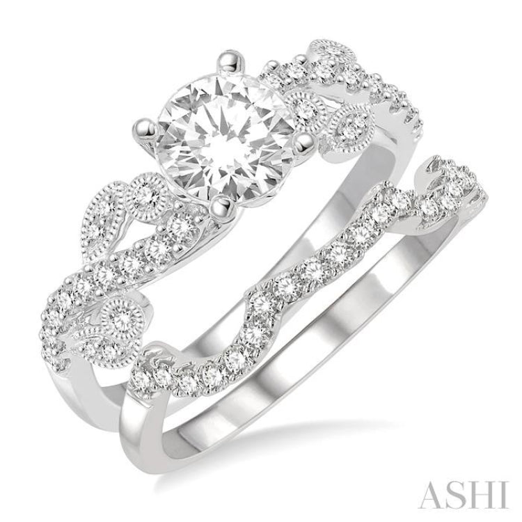 Round Shape Diamond Wedding Set