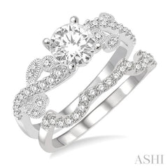 Round Shape Diamond Wedding Set