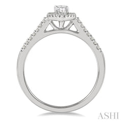 Marquise Shape Semi-Mount Halo Diamond Engagement Ring