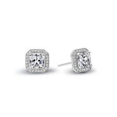 2.96 Ctw Halo Stud Earrings