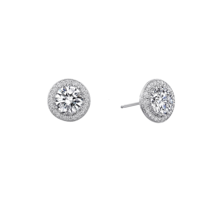 3.08 Ctw Halo Stud Earrings