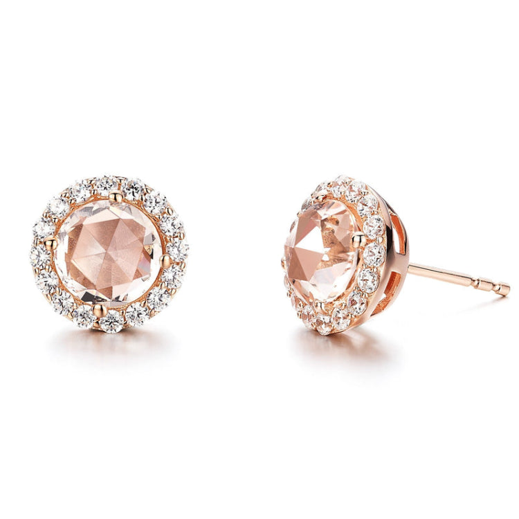 Rose-Cut Halo Stud Earrings