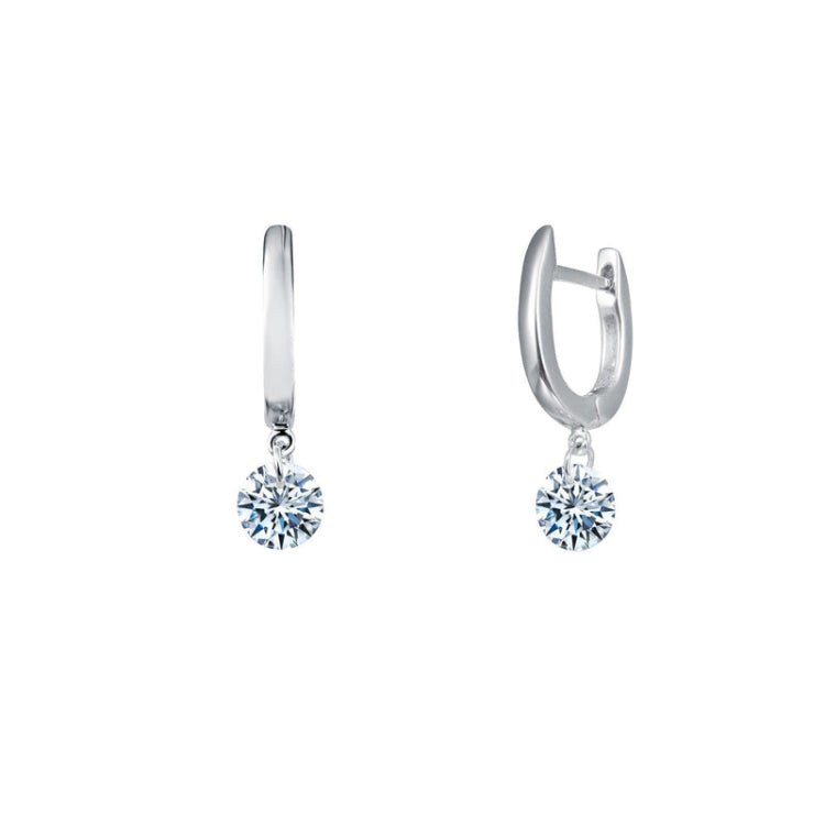 Frameless Drop Solitaire Earrings