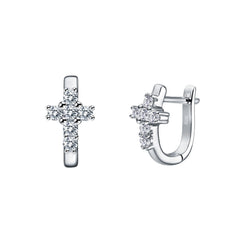 Dainty Cross Huggie Earrings