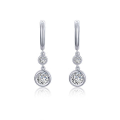 Bezel-Set Drop Earrings