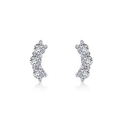 3-Stone Stud Earrings