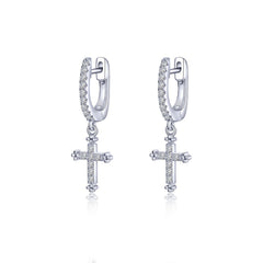 0.32 Ctw Cross Earrings