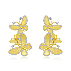 Butterfly Cluster Drop Earrings