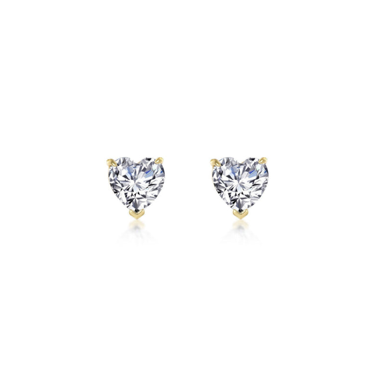 Heart Solitaire Stud Earrings