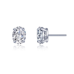 Oval Solitaire Stud Earrings