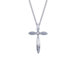 0.02 CTW Cross Pendant Necklace