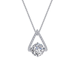 Trapeze Solitaire Pendant Necklace