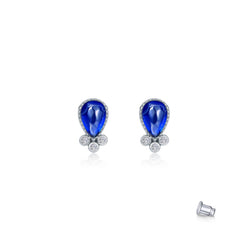 Fancy Lab-Grown Sapphire Stud Earrings