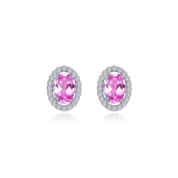 Fancy Lab-Grown Sapphire Halo Stud Earrings