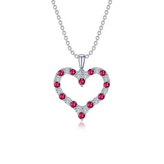 Fancy Lab-Grown Ruby Heart Pendant Necklace