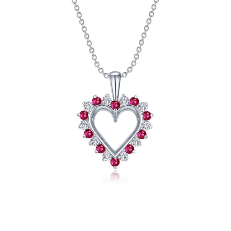 Fancy Lab-Grown Ruby Heart Pendant Necklace