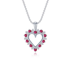 Fancy Lab-Grown Ruby Heart Pendant Necklace