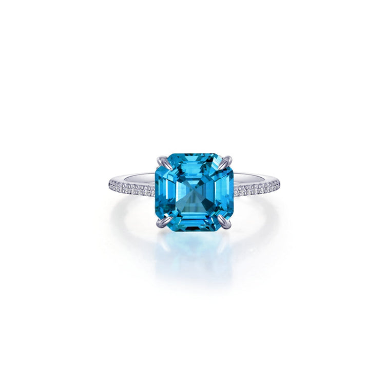 Fancy Lab-Grown Sapphire Solitaire Ring